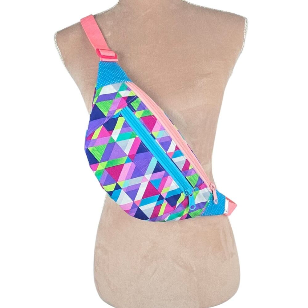 Handmade Vibrant Geometric Crossbody Belt Bag Fanny Pack